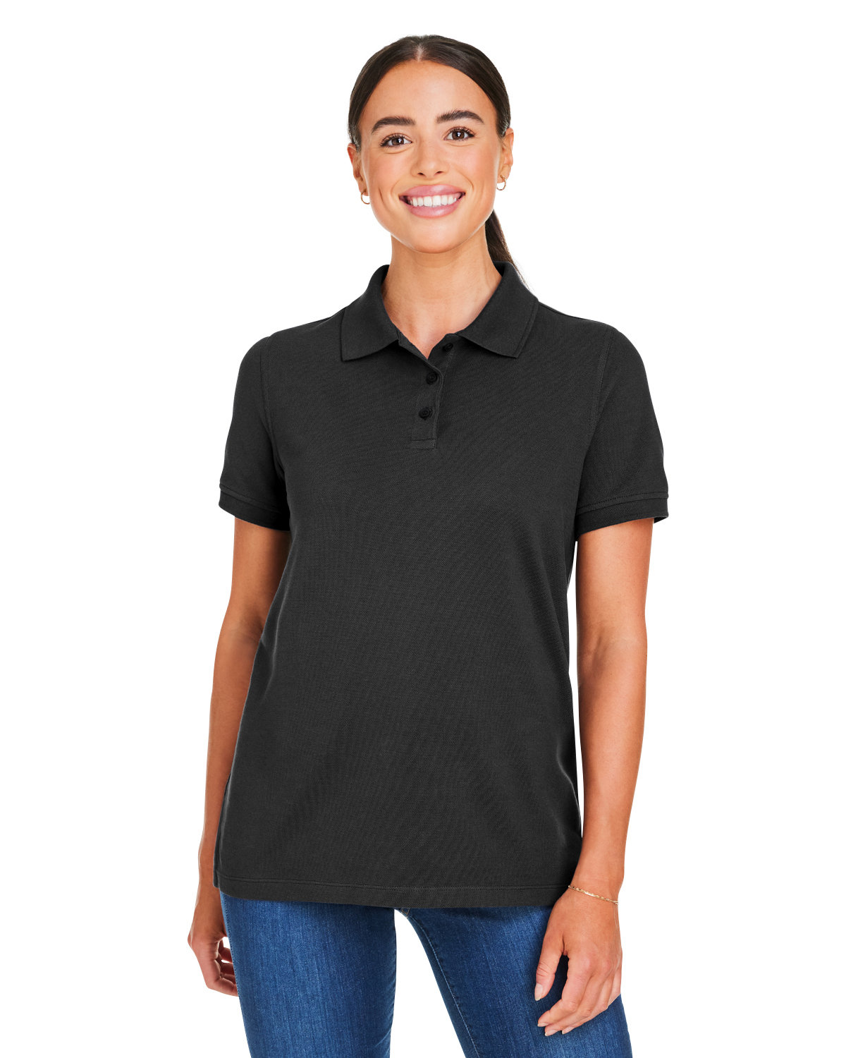 Harriton Ladies' Valiant Cotton Snag Protect Polo